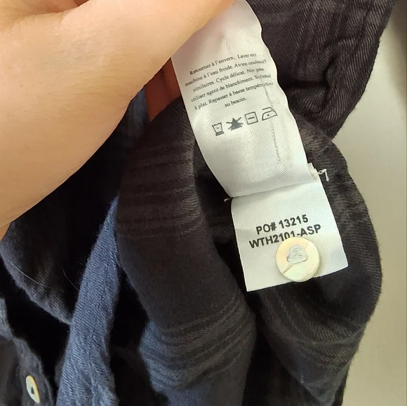 Faherty Womens‎ Black Plaid Long Sleeve Harper Blouse Button Up Shirt Top XS - Picture 13 of 13